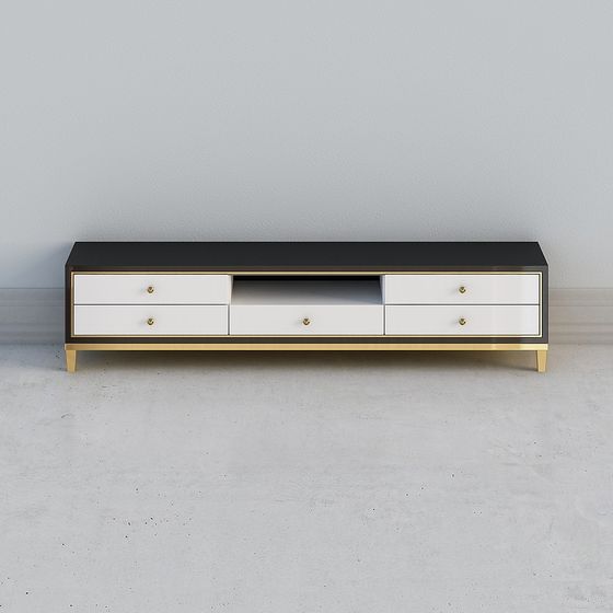 Luxury Black TV Cabinet 3D model