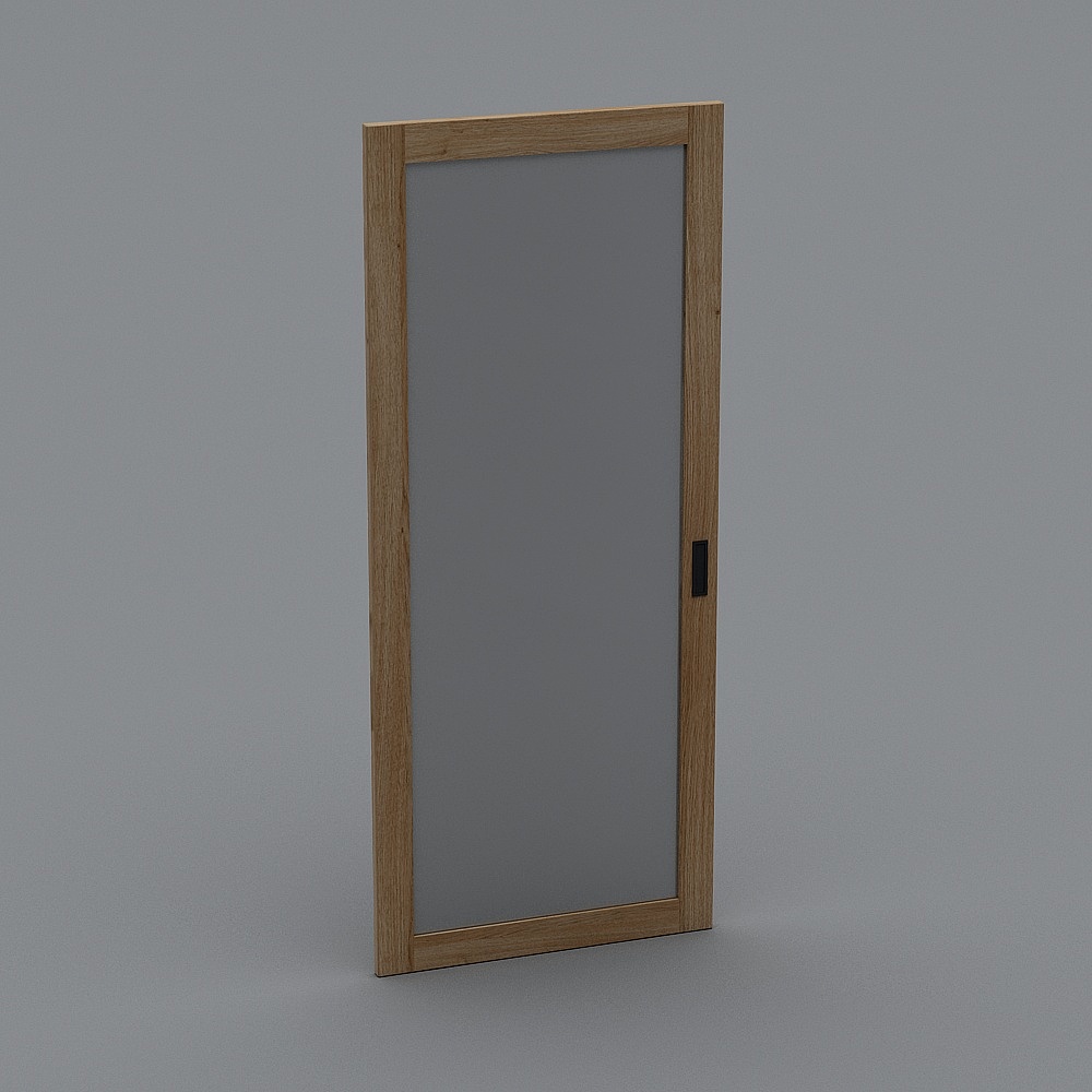 Elegant Low-Polygon Wooden Door 3D Model