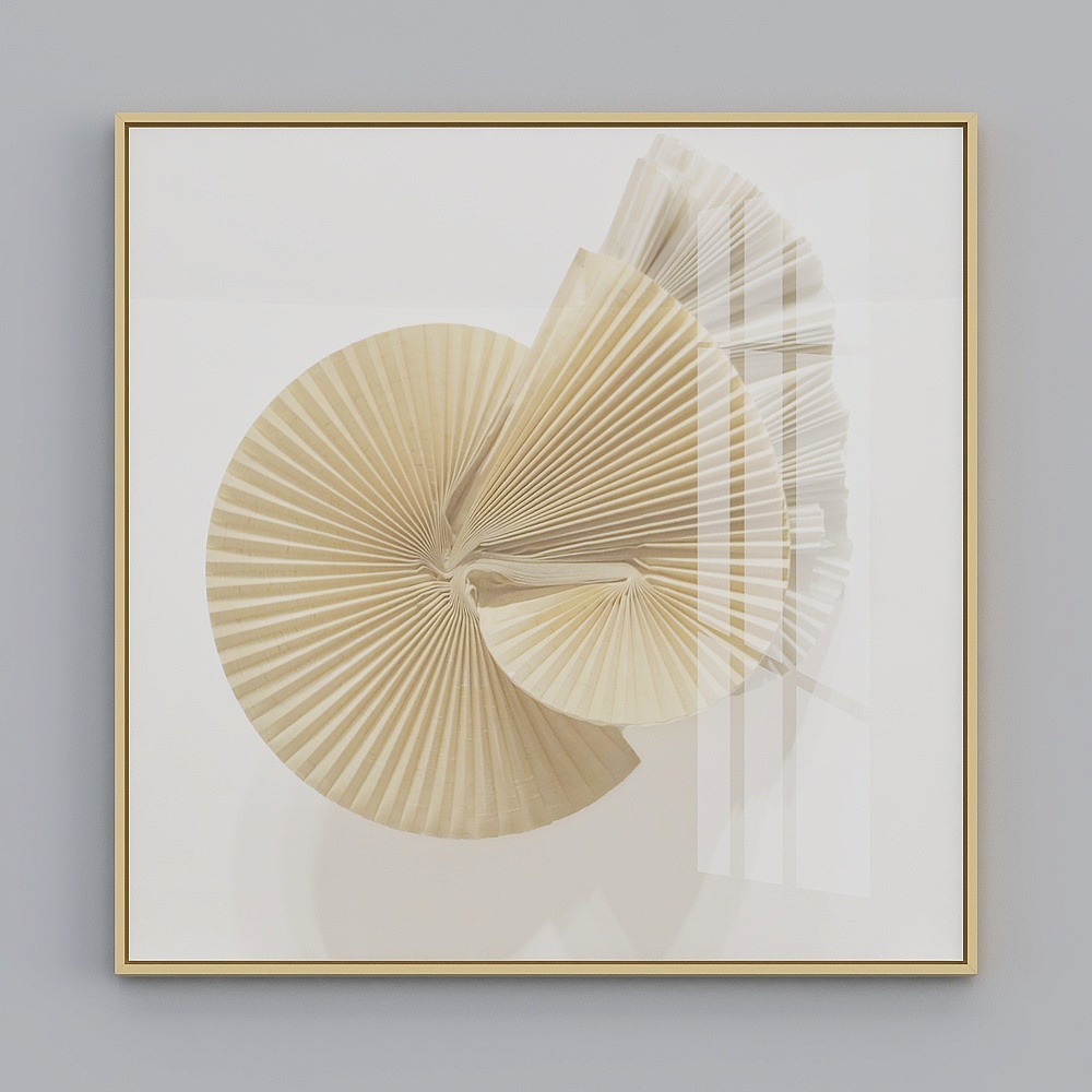 Modern Abstract Decorative Painting 3D Model in Brown