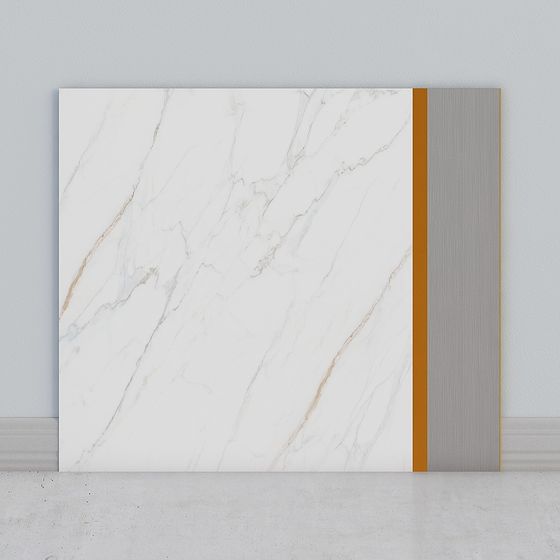 Elegant Marble and Metal Textured Wall 3D model
