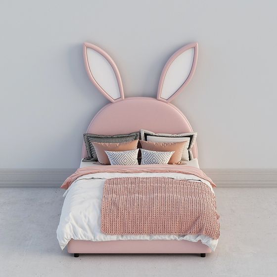 Whimsical Rabbit Princess Headboard 3D model