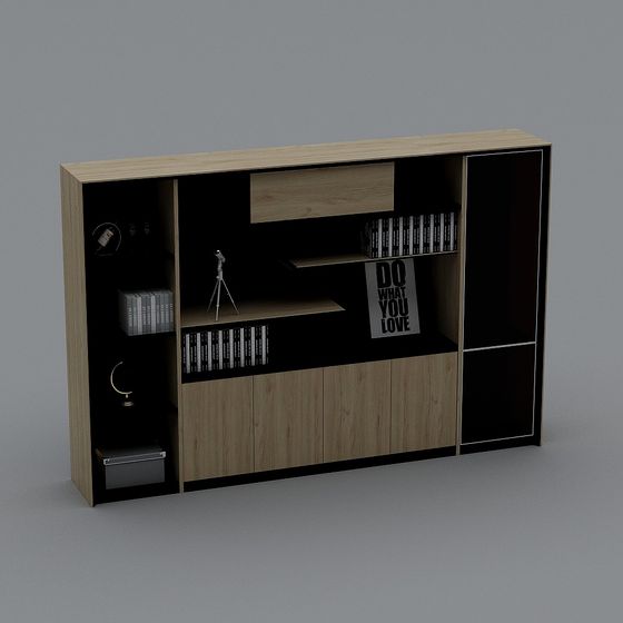 Sleek Low-Poly Bookshelf 3D model for Creative Spaces