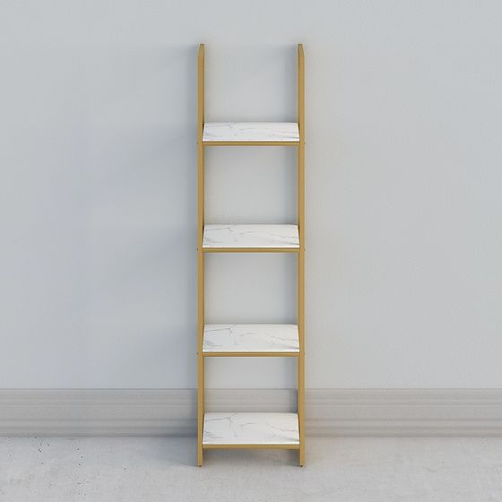 Elegant Marble Trapezoidal Bookshelf 3D model