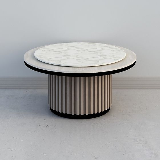 Polygon Table 3d Elegant Low-Polygon Round Table 3D Model – Marble & Metal