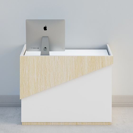 Inclined Wood Grain Desk 3D model