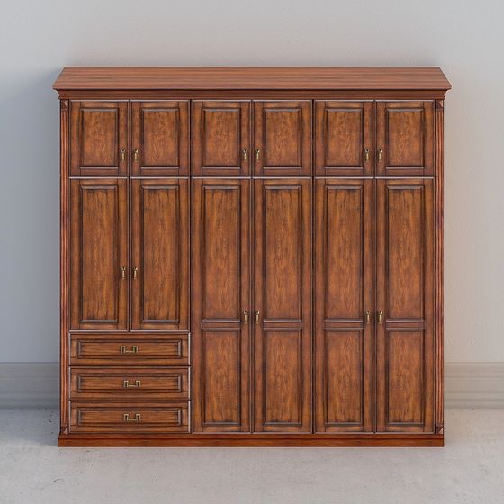 Vintage Wardrobe 3D model with Modern Elegance