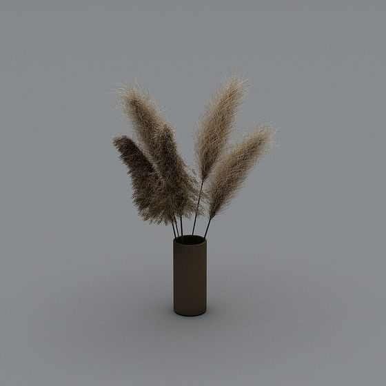 Stylish Low-Poly Hay Vase 3D model for Creative Spaces