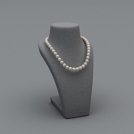 Elegant Pearl Necklace 3D Model