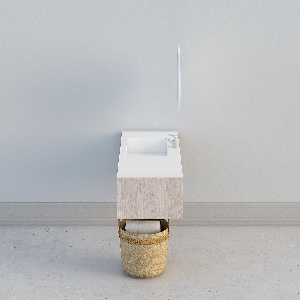 Foot basin with magic mirror