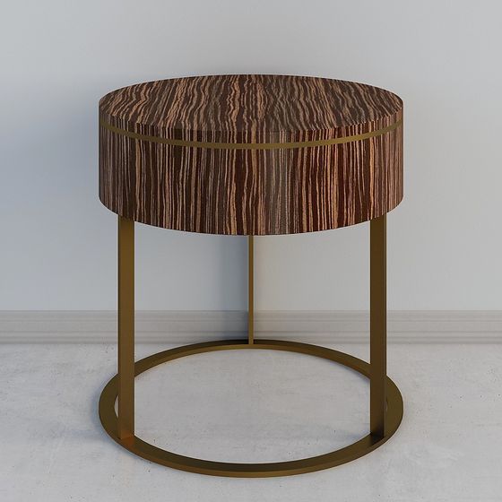 Interior Design Model Table Elegant Round Table 3D Model – Modern Wood & Metal