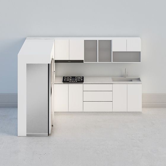 Minimalist 3D Kitchen Model Design