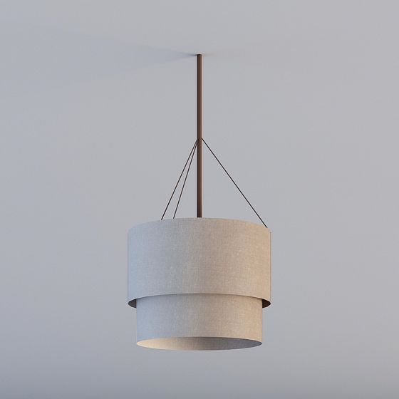 Double-layer Fabric Pendant Light 3D model