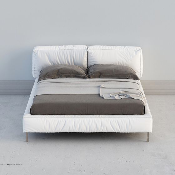 Modern Minimalist 3D Bed Frame Model