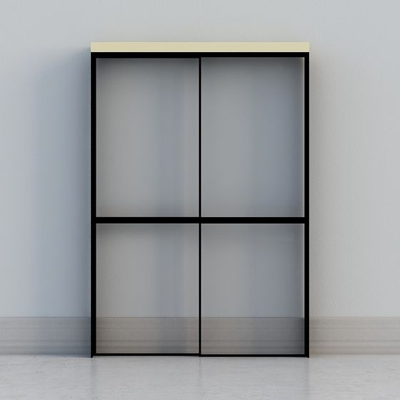 Stylish Glass Sliding Door 3D model