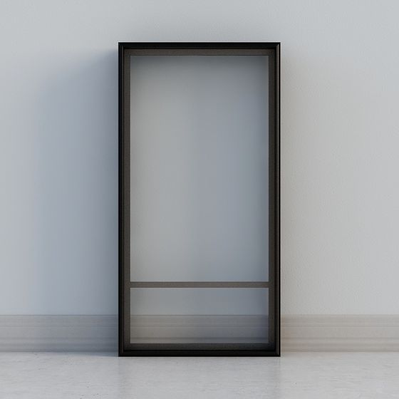 Sleek Black Sliding Window 3D Model