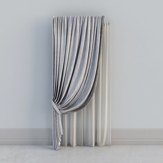 Elegant Low-Poly Curtain 3D Model
