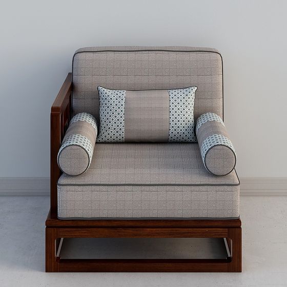 Elegant Low-Poly Sofa 3D model for Modern Interiors