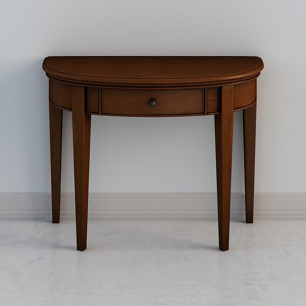 Elegant Half-Round Table 3D model