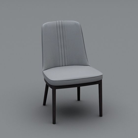 Elegant Gray Leather Chair 3D model for Modern Spaces
