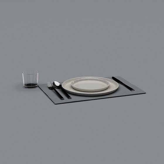 Minimalist 3D Tableware Set Model