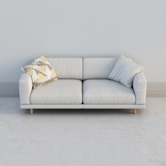 Modern Minimalist 3D Sofa Model for Artistic Spaces