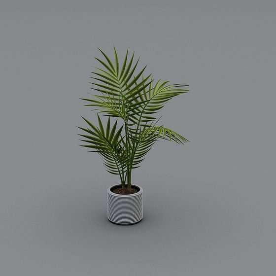 Pot de fleurs blanc avec plante verte 1.0-LY