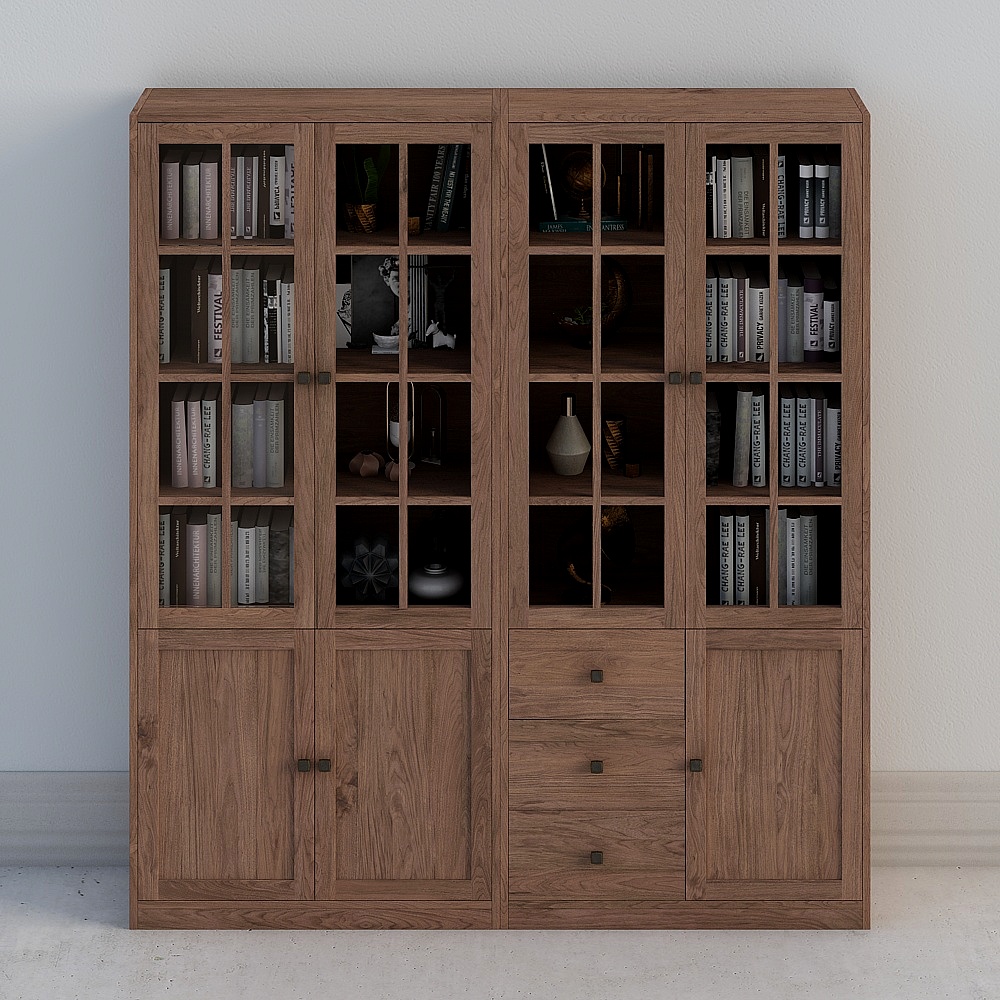 Black Walnut SG-05 Classic With Door Bookcase 3