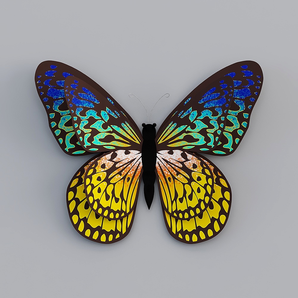 Vivid Butterfly 3D Model - 'Butterfly Shadow'