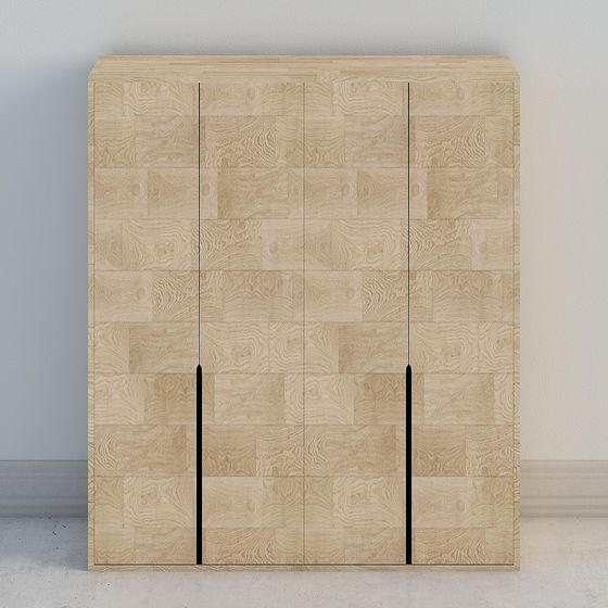 Wood Grain Wardrobe 3D model