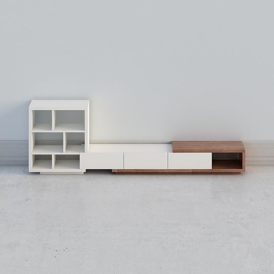 Sleek Low-Polygon TV Stand 3D model