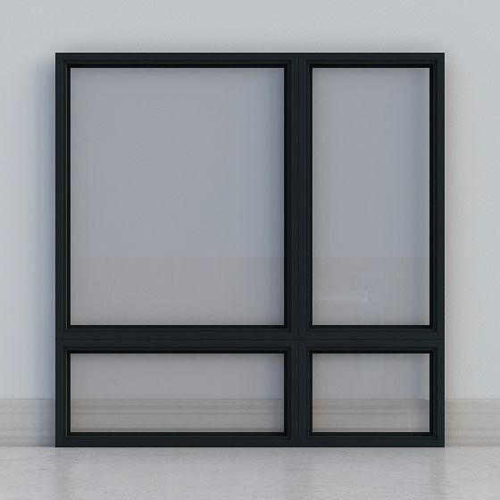 Industrial Style Floor-to-Ceiling Window 3D model