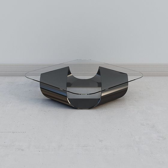 Sleek Glass Coffee Table 3D model