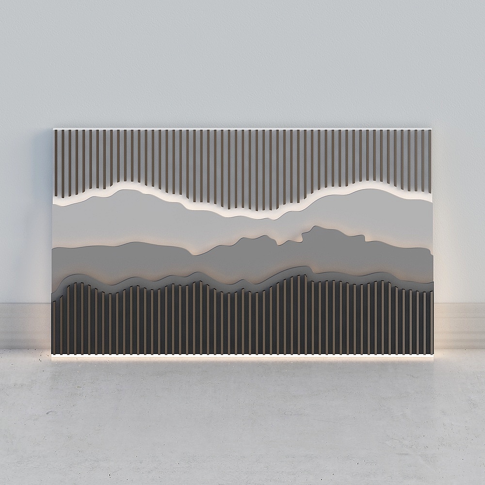 Modern background wall design with light wooden grating