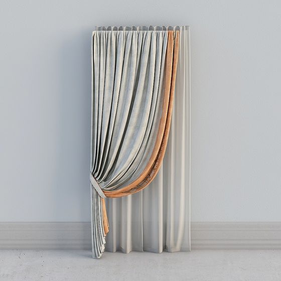 Elegant 3D Curtain Model for Interior Design