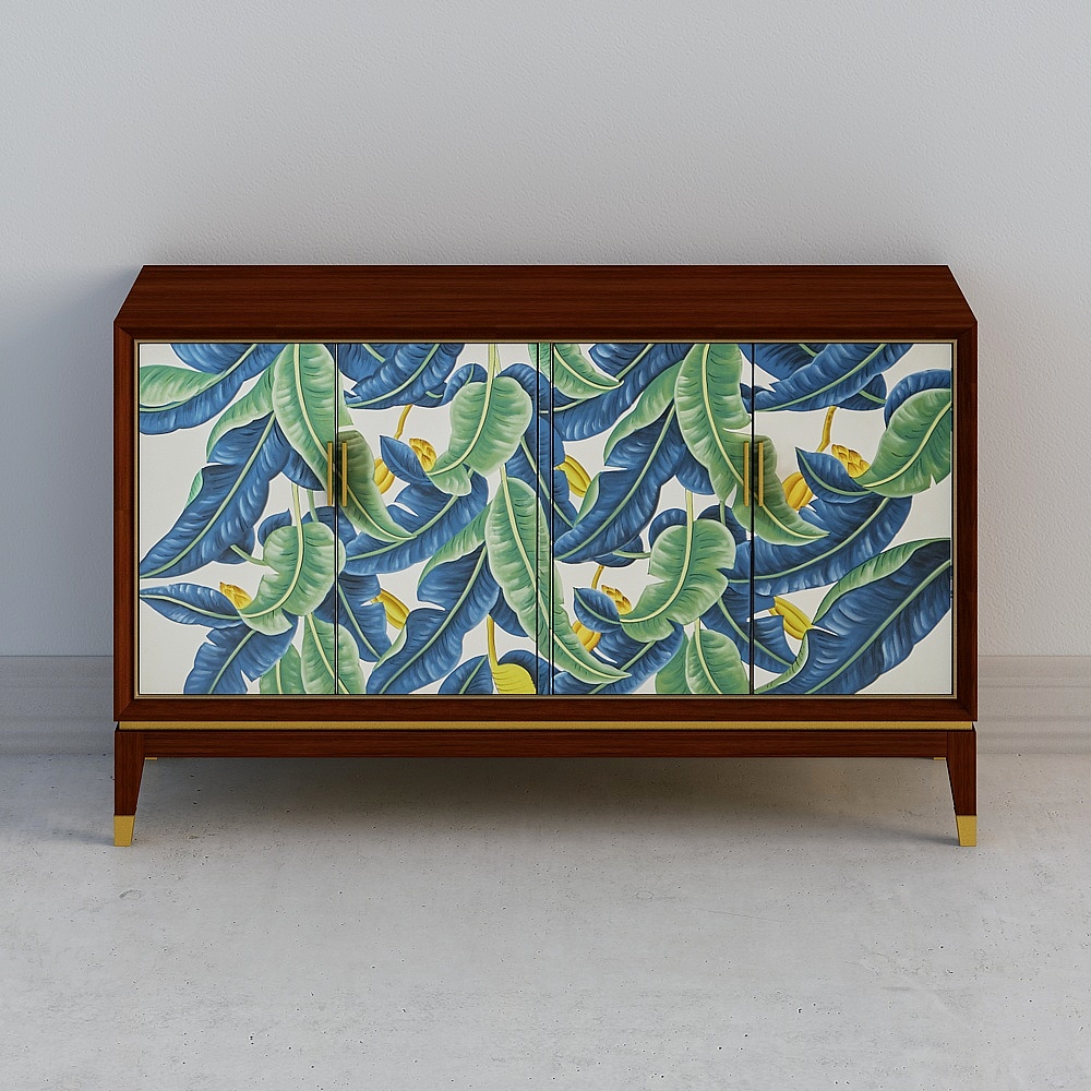 Tropical-Inspired Storage Cabinet 3D model