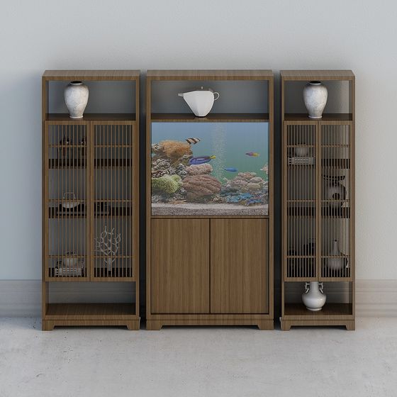 Aquarium Bookshelf 3D model for Creative Spaces