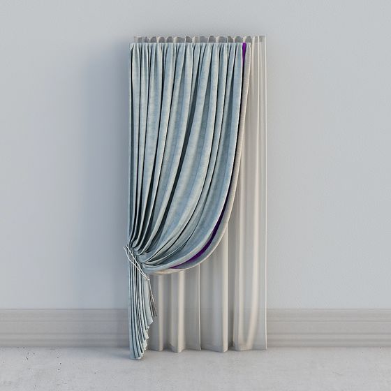 Stylish Floating Curtain 3D model for Interior Design