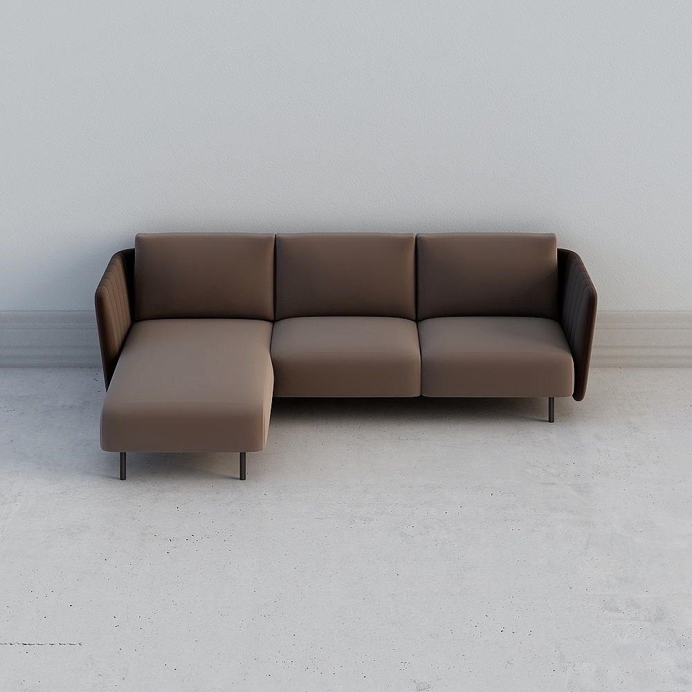 Divano in Velluto Morbido Marrone Sabbia - Tre Posti (Letto Principessa a Sinistra)