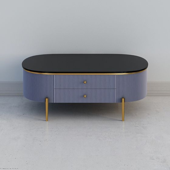 Elegant Oval Coffee Table 3D model for Modern Spaces