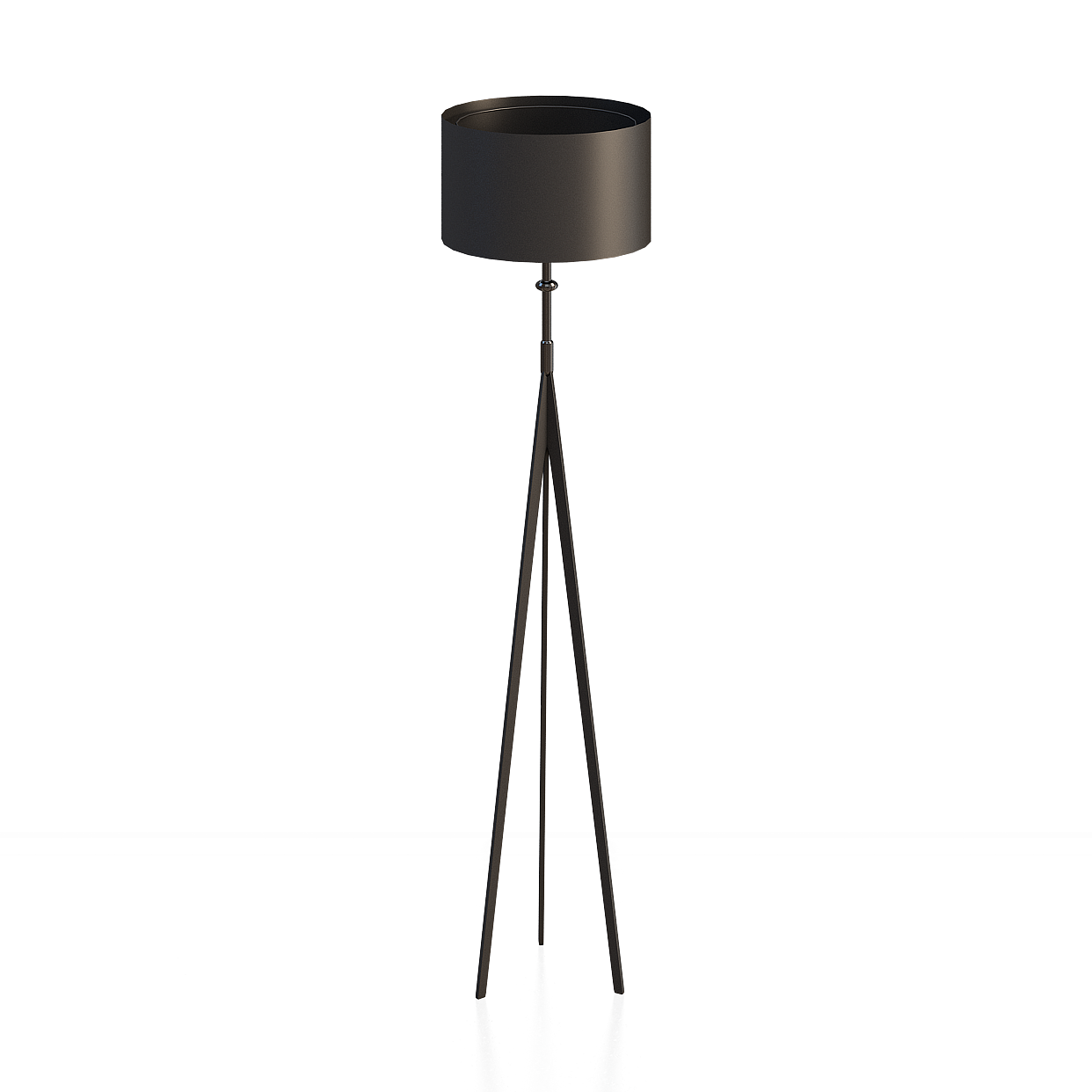 Tripod Floor Lamp 3D Model – Minimalist Black and Gold