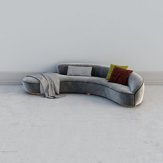Streamlined Living Room Sofa 3D model