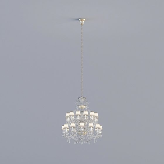 Elegant Low-Polygon Chandelier 3D model