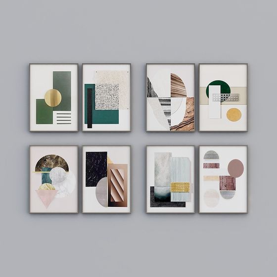 Abstract Frame 3D Models with Low-Poly Design