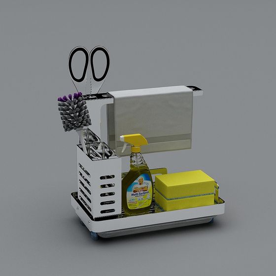 Kitchen Wall Hanging Rag Rack 3D Model