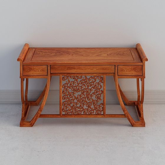Stylish Chinese Desk 3D model for Creative Spaces
