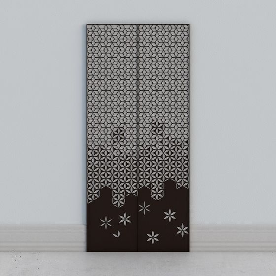 Elegant Geometric Floral Screen 3D model for Creative Spaces