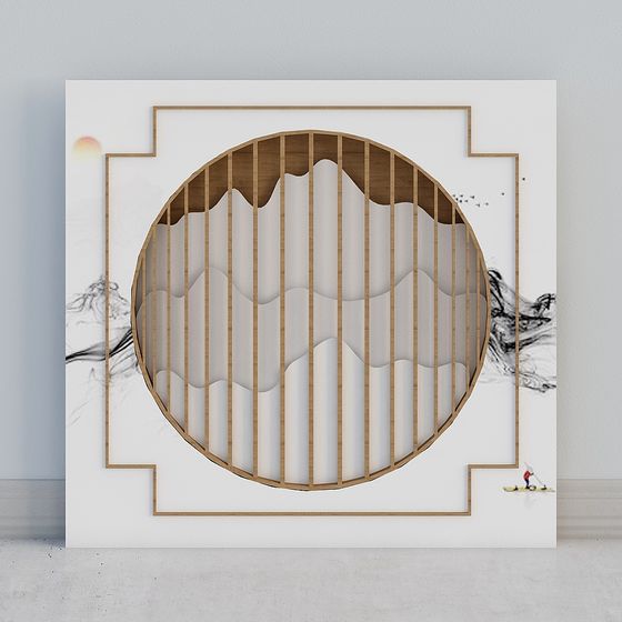 Wavy Wooden Fence 3D model for Artistic Spaces