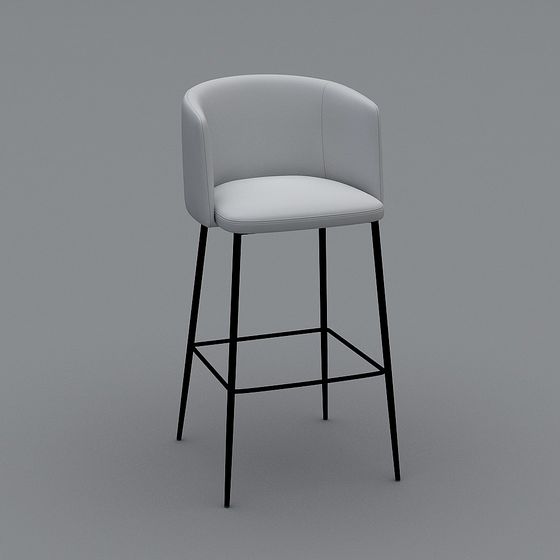 Black Barstool 3D Model for Stylish Bars
