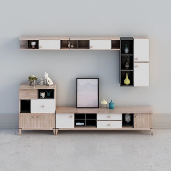 Elegant Minimalist TV Cabinet 3D model