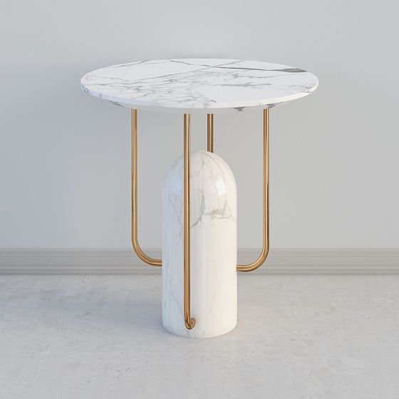 Elegant Marble Side Table 3D model